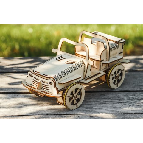 Деревянный конструктор EcoBot автомобиль Багги с Bluetooth управлением Превью 4