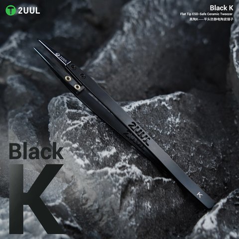 Пінцет монтажний 2UUL TW32 Black K, прямий, керамічний, 150 мм Прев'ю 3