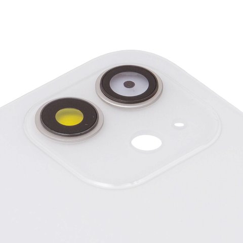 Housing Back Cover compatible with iPhone 12, (white, with camera lens, small hole) Preview 1
