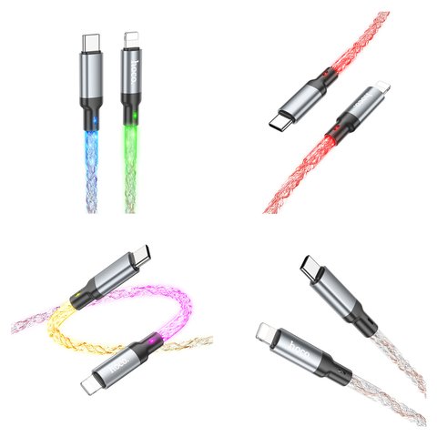 USB кабель Hoco U112, USB тип-C, Lightning, 100 см, 20 Вт, серый, #6931474788795 Превью 2