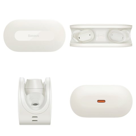 Headphone Baseus Bowie EZ10, (wireless, white, with charging case, with cable) #A00054300226-Z1 Preview 1