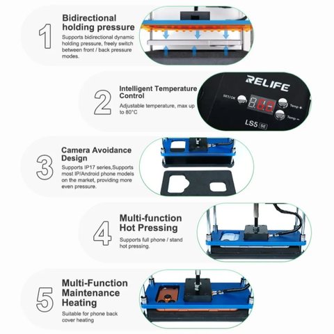 Holder RELIFE LS5 SE, (to disassemble mobile devices, with temperature control up to 80°C, with heating) Preview 6