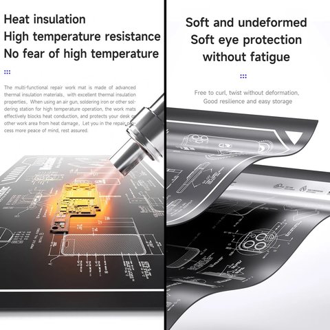 Alfombrilla aislante Mechanic V77, resistente al calor, resistente a las manchas, 600 mm, 350 mm Vista previa  1