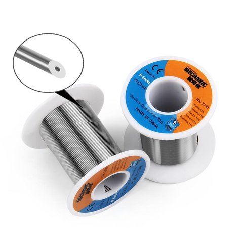 Estaño Mechanic HX-T100, Sn 63% , Pb 37%, flux 1-3%, 0,8 mm, 200 g Vista previa  1