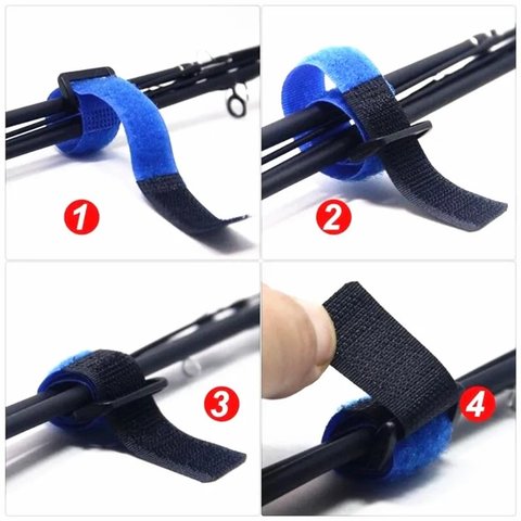 Органайзер для кабеля, чорний, 20 мм, 30 см, багаторазова стрічка-липучка Прев'ю 2