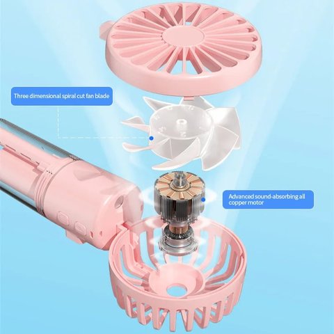 Вентилятор F2, белый, с функцией увлажнения, с аккумулятором, ручной, настольный, USB тип-C Превью 3