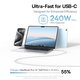 USB кабель Baseus PicoGo, 2xUSB тип-C, 100 см, 240 Вт, голубой, силиконовый, магнитный, #P10376800311-00 Превью 5