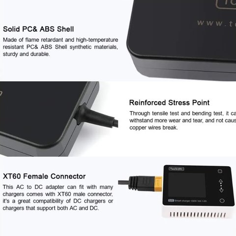 Блок питания ToolkitRC ADP200 200W, виход 19,5 В 10,3 А, (выход XT60) Превью 3