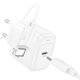 Сетевое зарядное устройство Hoco CS53A, 25 Вт, Power Delivery (PD), белый, c кабелем USB тип-C к Lightning для Apple, 1 порт, #6942007631495 Превью 1