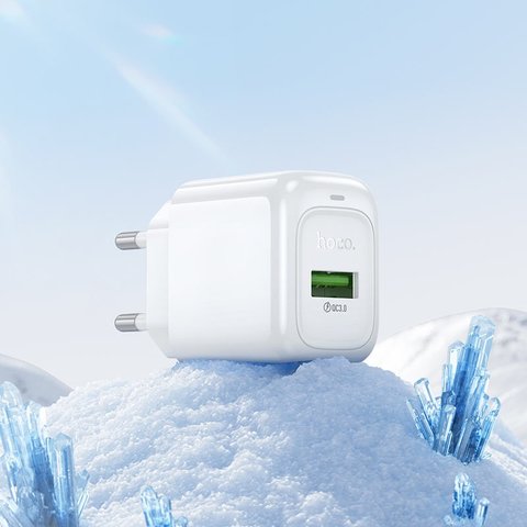 Сетевое зарядное устройство Hoco CS52A, 18 Вт, Quick Charge, белый, 1 порт, #69420007631457 Превью 2