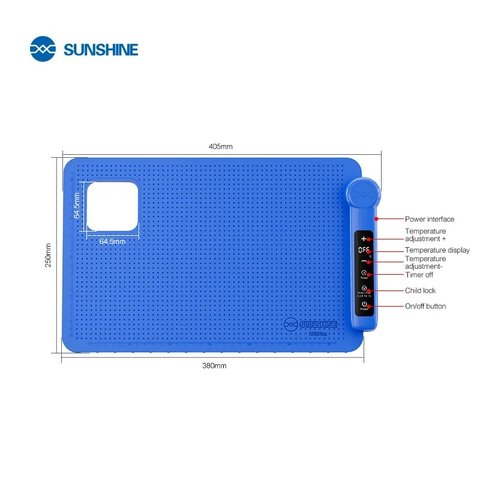 Нагревательный коврик для разборки (cепаратор) Sunshine LS3 Plus, 380 x 250 мм Превью 6